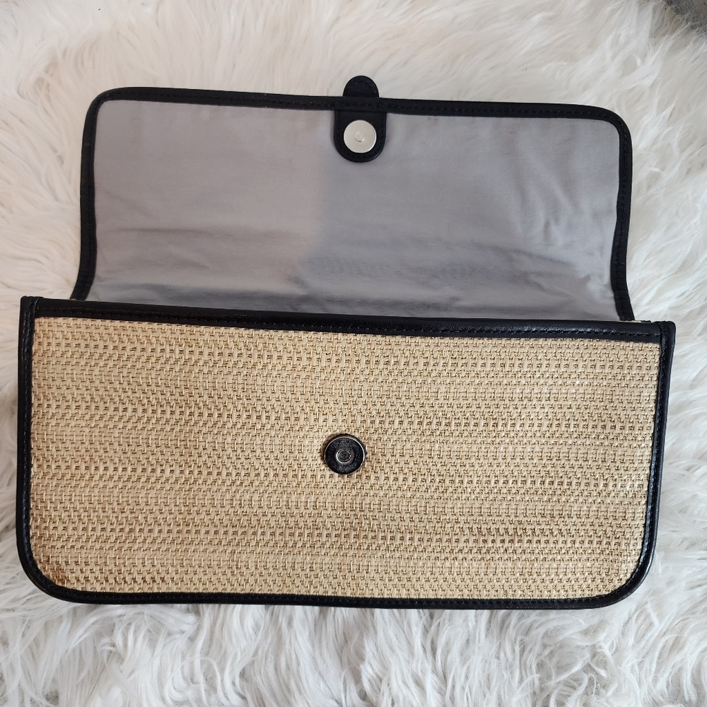 Cole Haan Bedford Izzie Clutch Natyre Woven Straw Like New - Picture 7 of 16